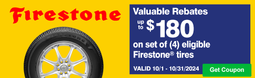 Firestone Get Up to $180 when using CFNA credit card