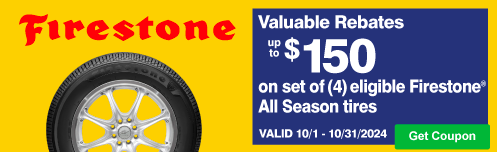 Firestone All Season tires - Get up to $150 Off