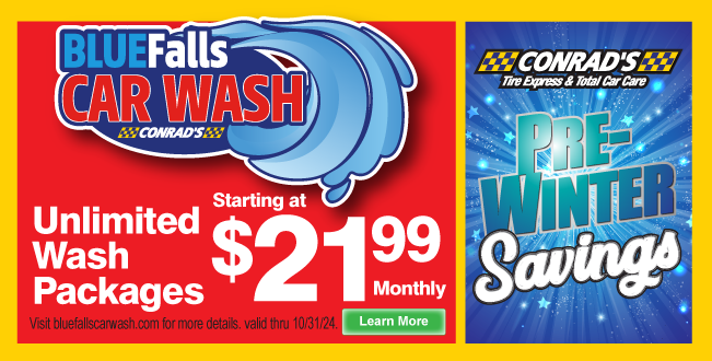 Blue Falls Car Wash Unlimited Wash Packages starting at $21.99