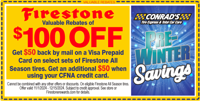 Firestone All Season tires - Get up to $100 Off