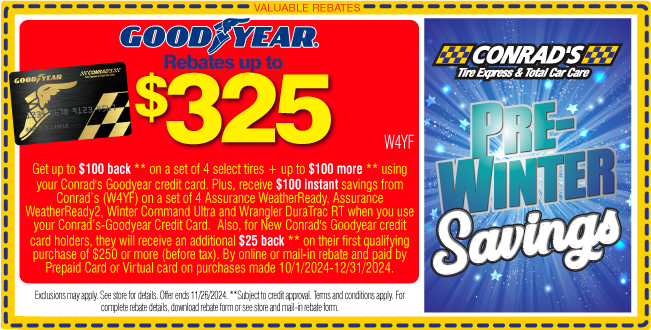 Goodyear Rebates Up To $325