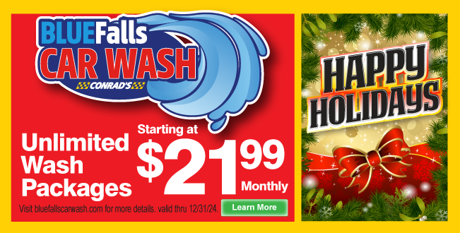 Blue Falls Car Wash Unlimited Wash Packages starting at $21.99