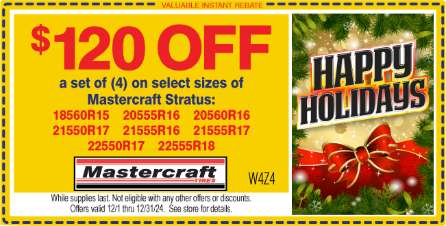 Instant Rebate of $120 on Mastercraft Stratus Select Sizes