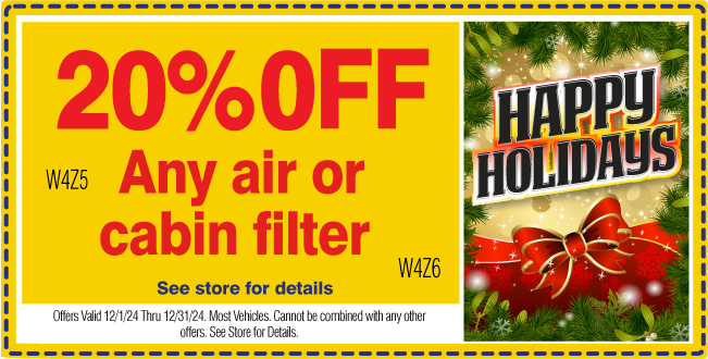 20% OFF ANY AIR OR CABIN FILTER