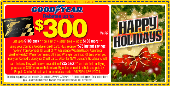 Goodyear Rebates Up To $300