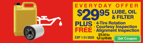 Lube, Oil & Filter Every day offer $29.95 with $5 Off