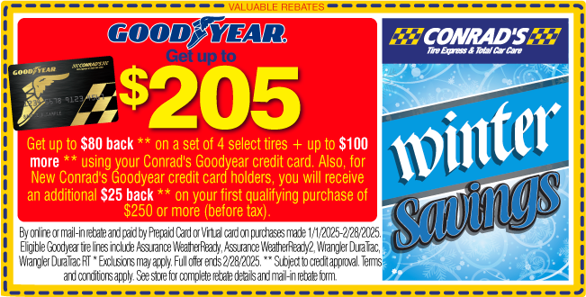 Goodyear Rebates Up To $205