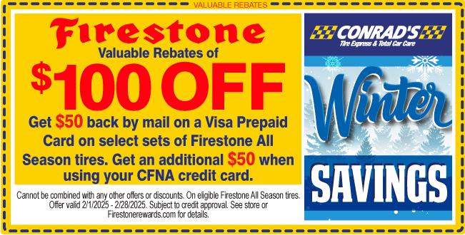 Firestone All Season tires - Get up to $100 Off