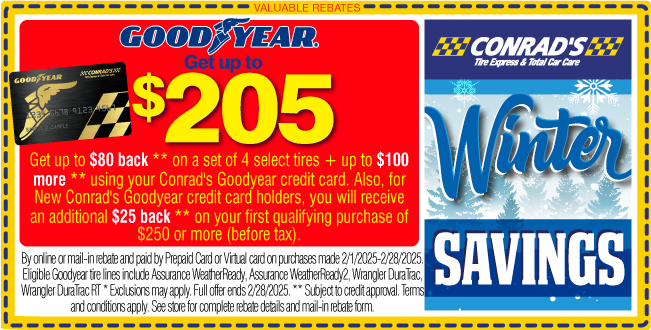 Goodyear Rebates Up To $205