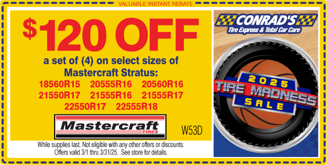 Instant Rebate of $120 on Mastercraft Stratus Select Sizes