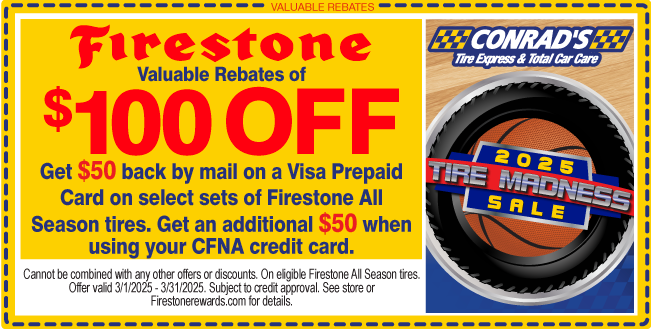 Firestone All Season tires - Get up to $100 Off